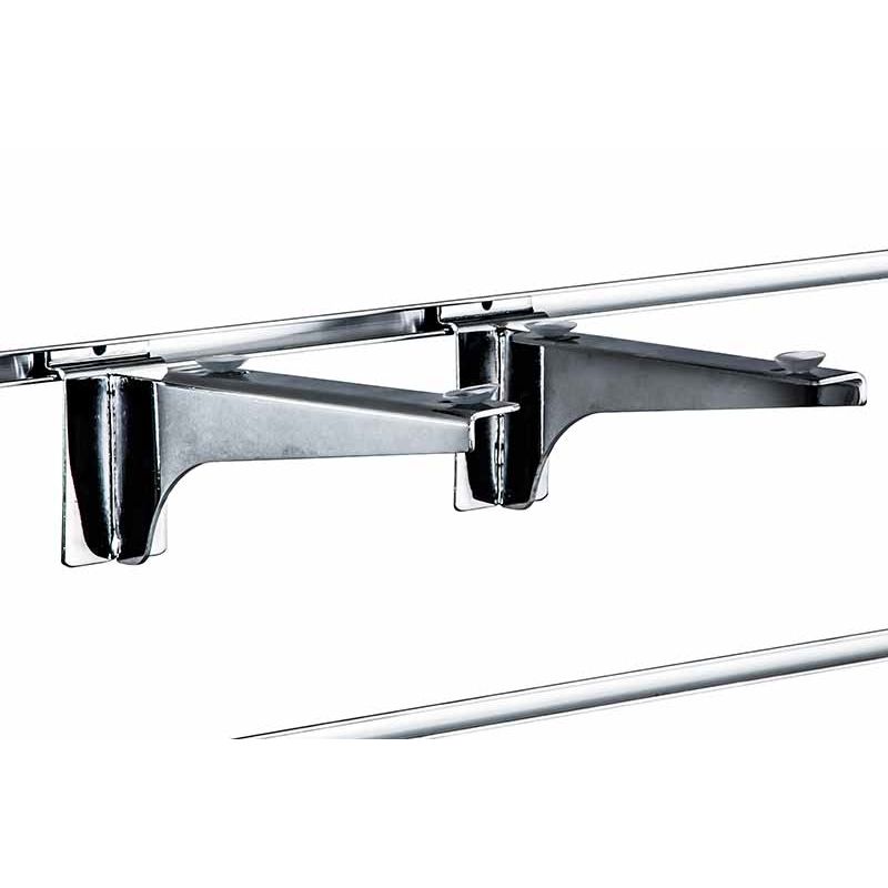 Wspornik półki 20cm, para, Slatwall, chrom