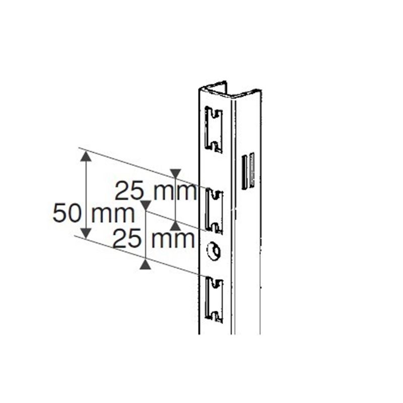 Profil naścienny Soti-Line perforowany 240cm chrom