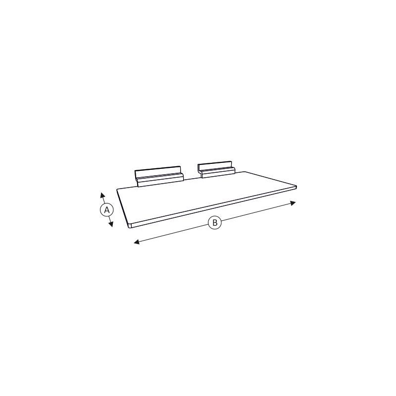 Półka pozioma prosta 25x15cm na system Slatwall