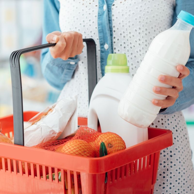 Zielony koszyk sklepowy na zakupy 22L plastikowy
