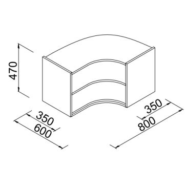 Nadstawka regału narożnego do sklepu 60x80x35x47cm