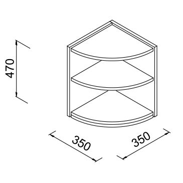 Nadstawka regału narożnego do sklepu 35x35x47cm