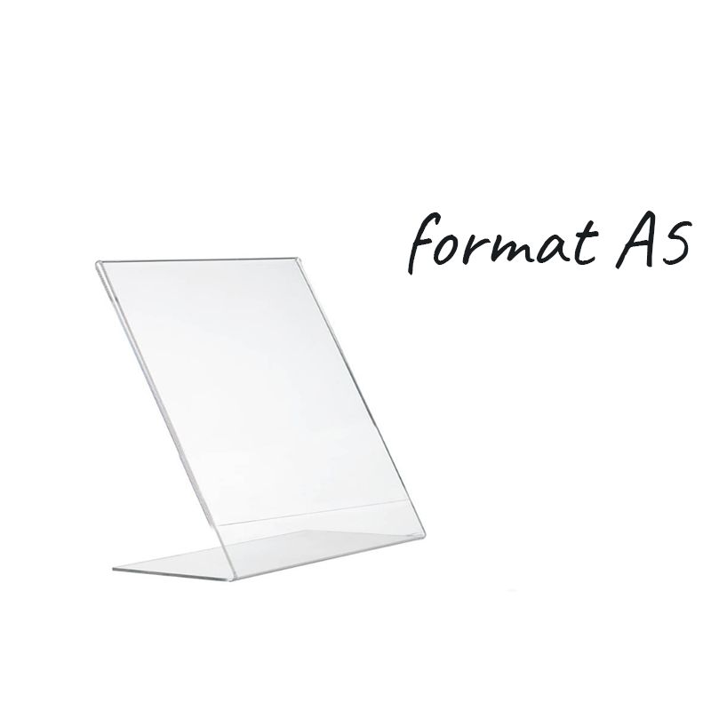 Stojaczek informacyjny L, bezbarwny, różne formaty