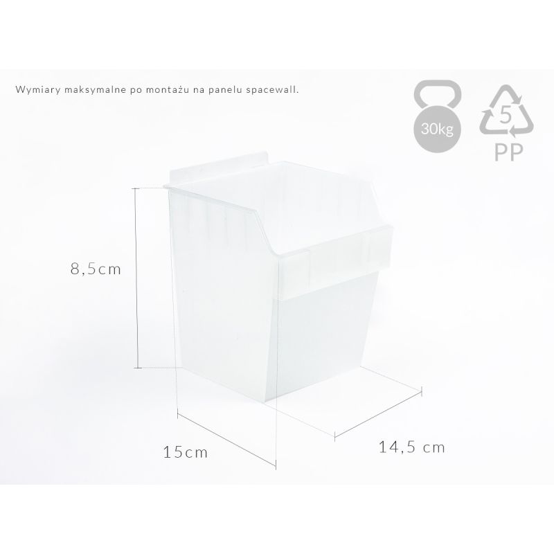 Pojemnik TOP wysoki 15x15x18cm krystaliczny