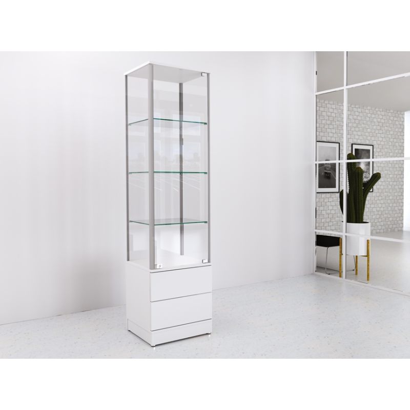Gablota szklana 50x45x190cm z szufladami