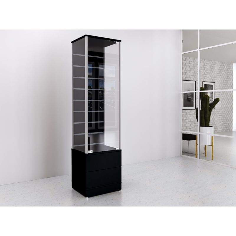 Gablota szklana 50x45x190cm, szuflady, Spacewall