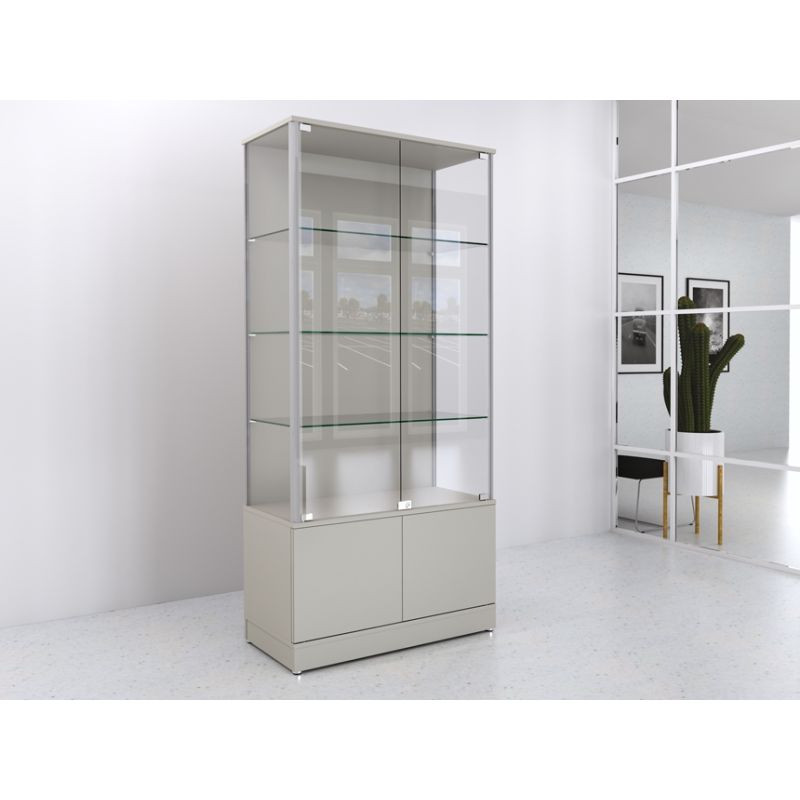 Gablota szklana 90x45x190cm, z szafką, pełna