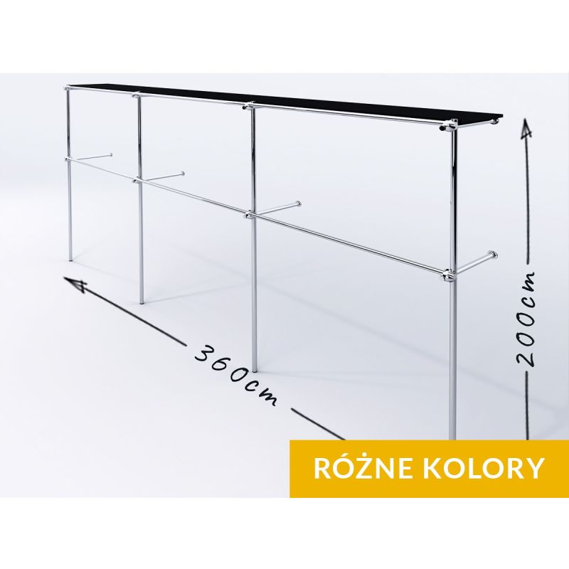Wieszak odzieżowy, sklepowy, z półką górną, chrom Wieszak odzieżowy, sklepowy, z półką górną, chrom