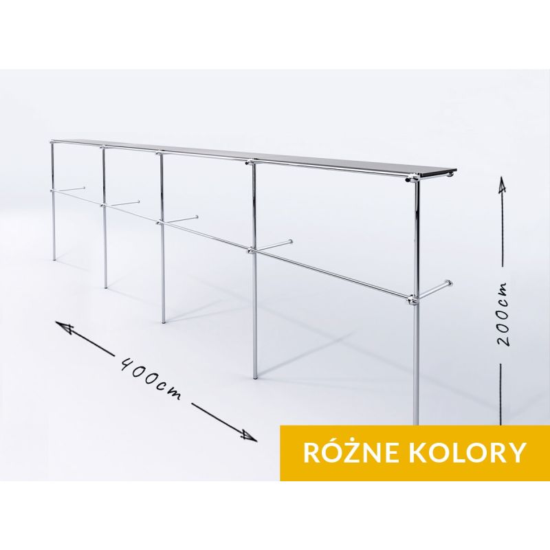 Wieszak odzieżowy, sklepowy, z półką górną, chrom Wieszak odzieżowy, sklepowy, z półką górną, chrom