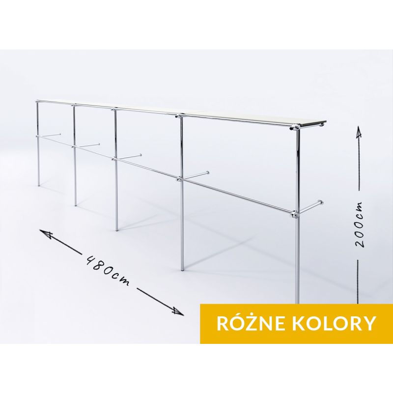 Wieszak odzieżowy stojak sklepowy podwójny chrom Wieszak odzieżowy stojak sklepowy podwójny chrom