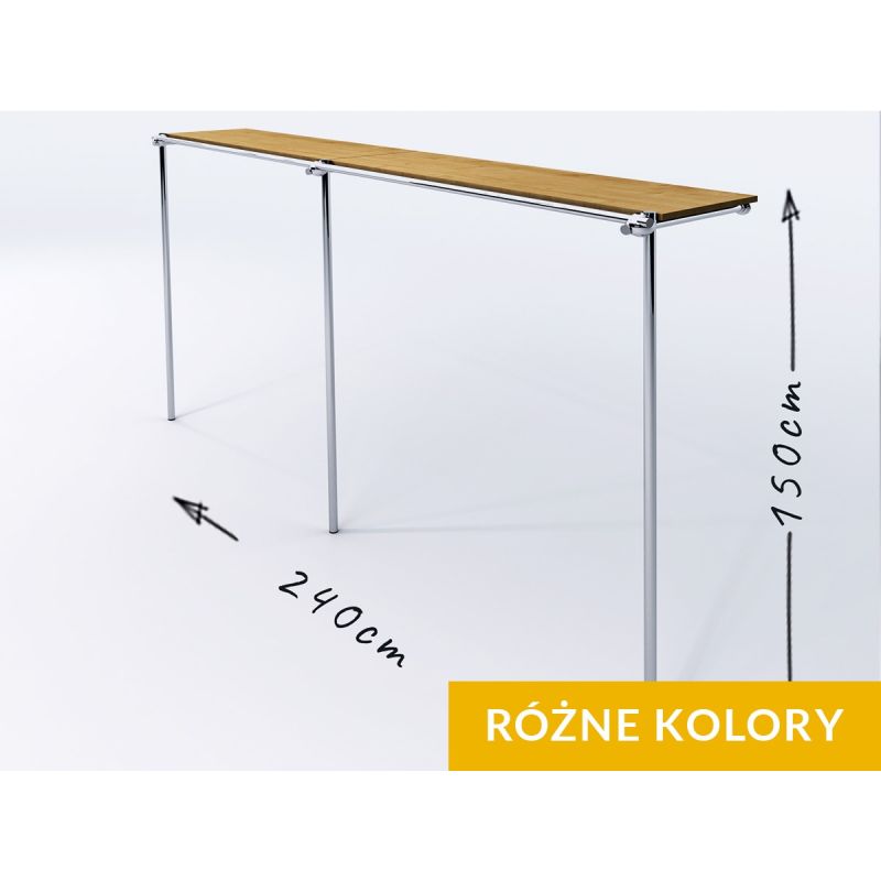 Wieszak do sklepu odzieżowgo z górną półką Wieszak do sklepu odzieżowgo z górną półką