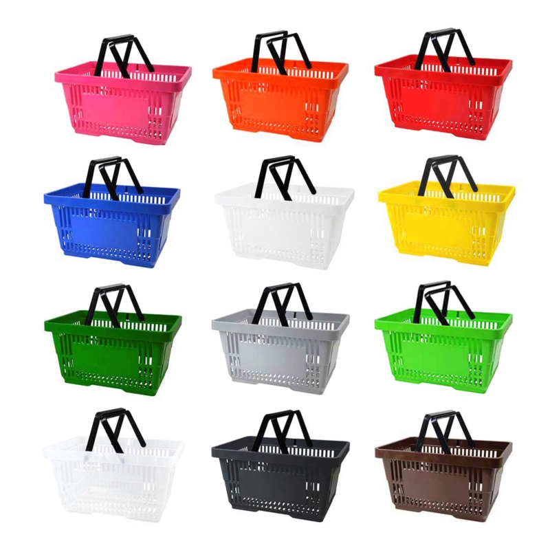 Jasnozielony koszyk sklepowy na zakupy 22L plastik