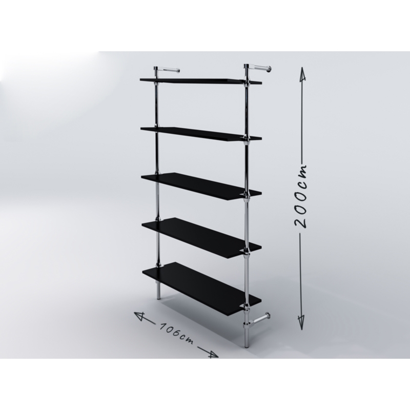Regał z półkami 100x35 cm, przyścienny, chrom Regał z półkami 100x35 cm, przyścienny, chrom