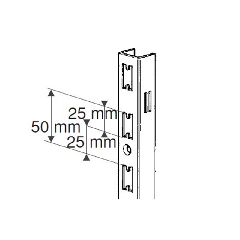 Profil naścienny Soti-Line perforowany 240cm chrom