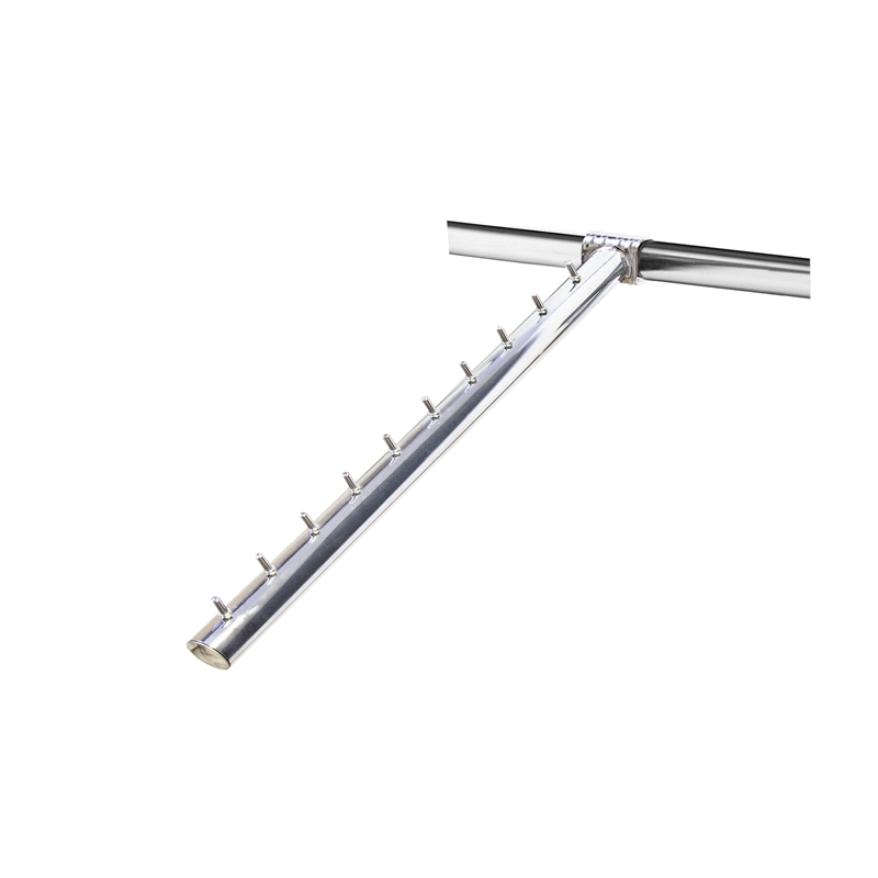 Wieszak skośny 37cm, z rury FI25, z bolcami, chrom Wieszak skośny 37cm, z rury FI25, z bolcami, chrom