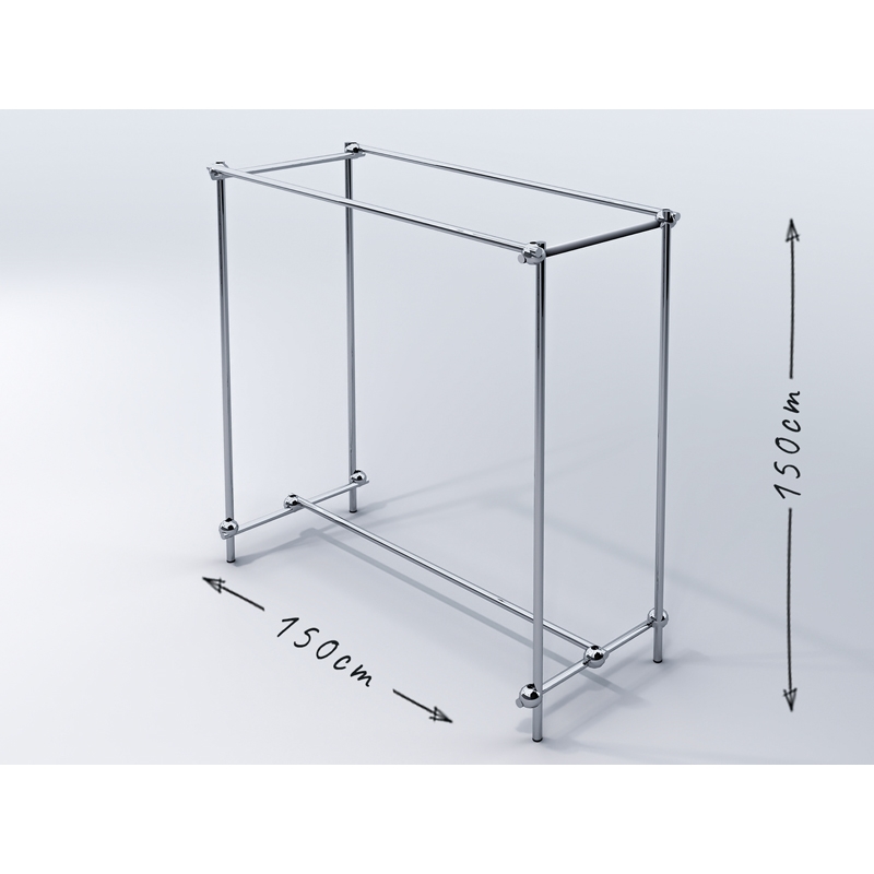 Gondola sklepowa, dwustronna, 150x60x150cm, chrom Gondola sklepowa, dwustronna, 150x60x150cm, chrom