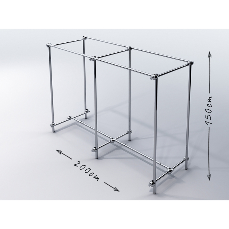 Gondola do sklepu dwustronna, 200x60x150cm, chrom Gondola do sklepu dwustronna, 200x60x150cm, chrom