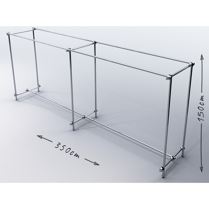 Gondola sklepowa, podwójna, 350x60x150cm, chrom Gondola sklepowa, podwójna, 350x60x150cm, chrom