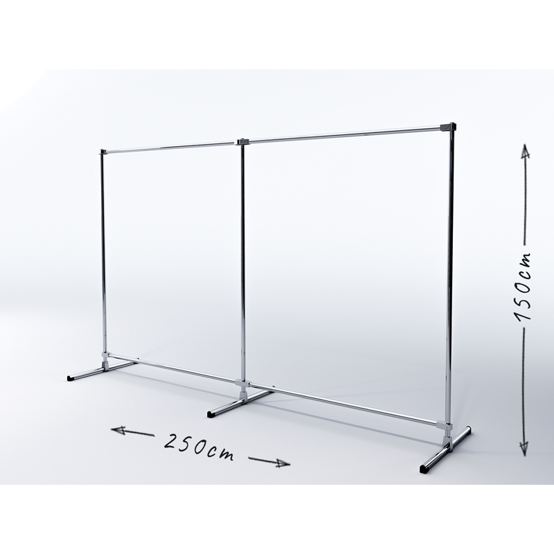 Stojak sklepowy na odzież, 250x60x150cm chrom Stojak sklepowy na odzież, 250x60x150cm chrom