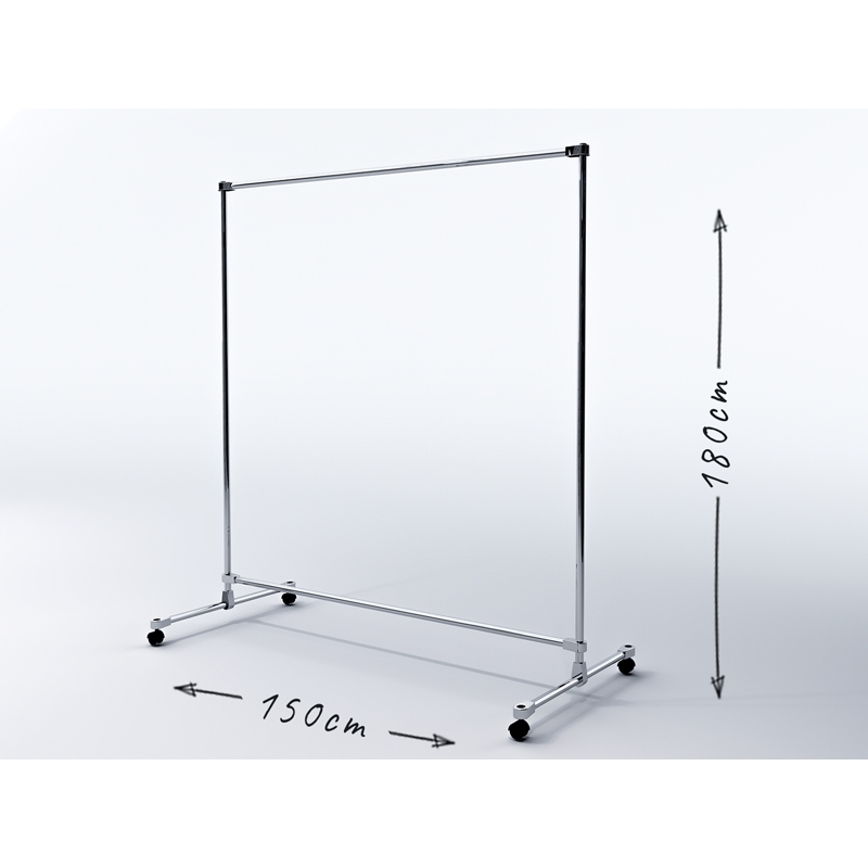 Wieszak sklepowy dwupoziomowy, 150x60180cm, kółka Wieszak sklepowy dwupoziomowy, 150x60180cm, kółka