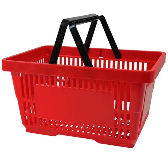 Czerwony koszyk sklepowy na zakupy 22L plastikowy Czerwony koszyk sklepowy na zakupy 22L plastikowy