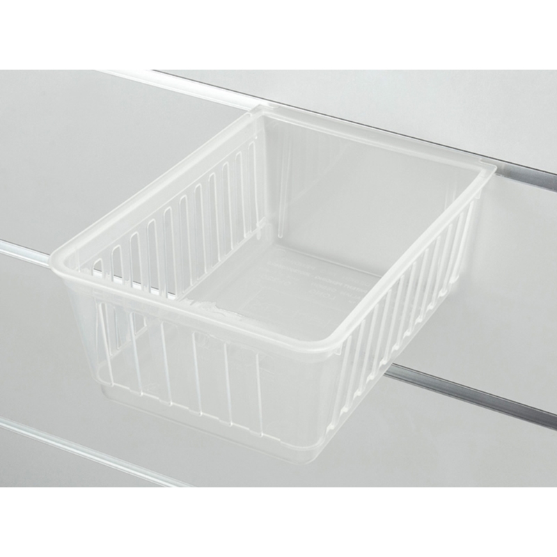 Koszyk Slatwall LONG 14x22x8cm bezbarwny mleczny Koszyk Slatwall LONG 14x22x8cm bezbarwny mleczny