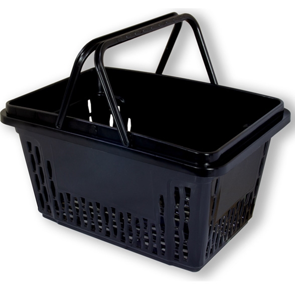 Czarne koszyki sklepowe 28L plastikowe Czarne koszyki sklepowe 28L plastikowe