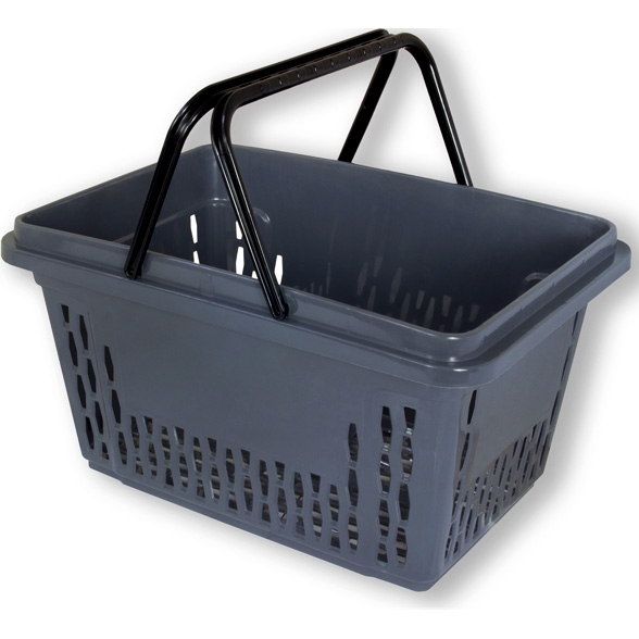 Szary koszyk sklepowy na zakupy 28L plastik Szary koszyk sklepowy na zakupy 28L plastik