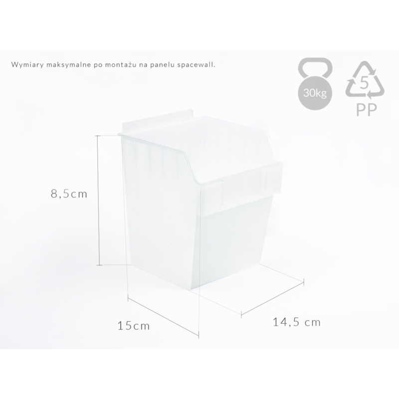 Pojemnik TOP wysoki 15x15x18cm krystaliczny