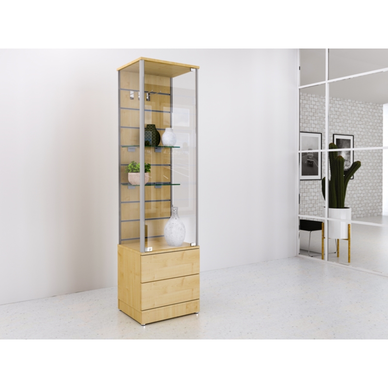 Gablota szklana 50x45x190cm, szuflady, Spacewall Gablota szklana 50x45x190cm, szuflady, Spacewall