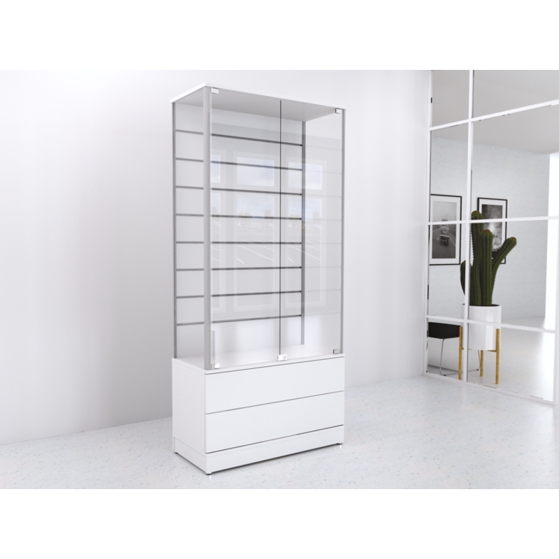 Gablota szklana 90x45x190cm, szuflady, Spacewall Gablota szklana 90x45x190cm, szuflady, Spacewall