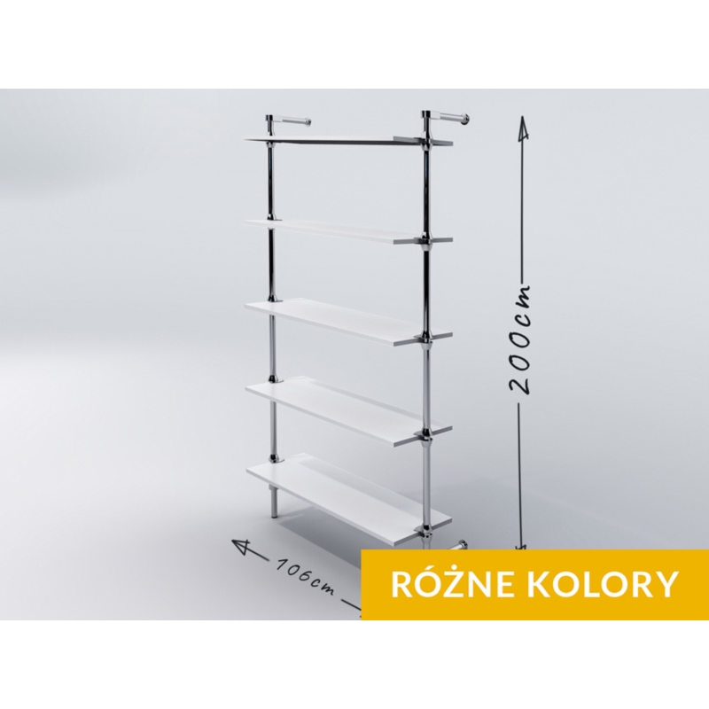 Regał z półkami 100x30 cm, przyścienny, chrom Regał z półkami 100x30 cm, przyścienny, chrom
