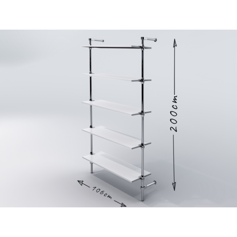 Regał z półkami 100x35 cm, przyścienny, chrom Regał z półkami 100x35 cm, przyścienny, chrom