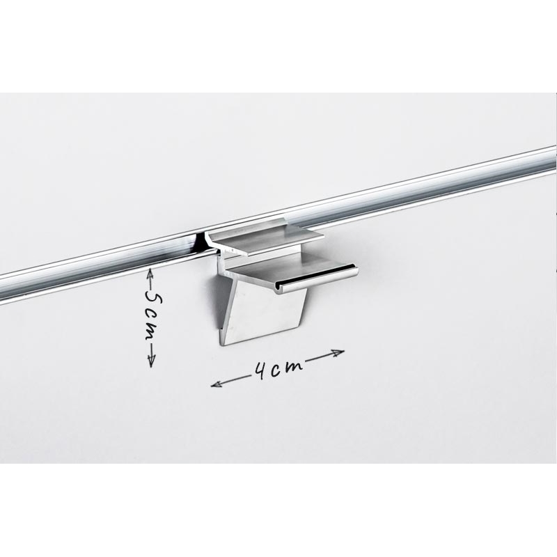 Wspornik pod półkę szklaną 8mm, surowe aluminium Wspornik pod półkę szklaną 8mm, surowe aluminium