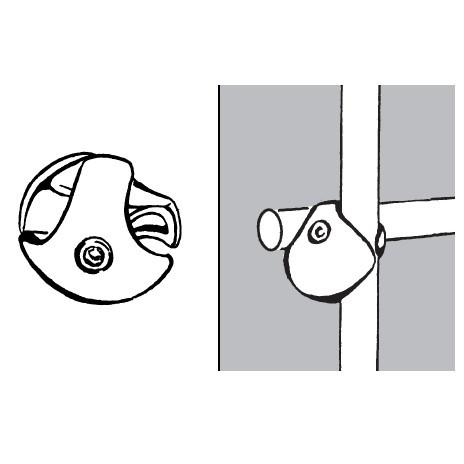 Złącze dwukierunkowe, lewe, do rury fi 25mm, chrom