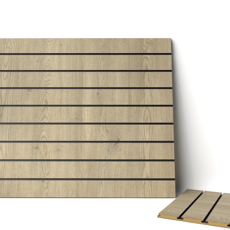 Slatwall 40x90cm, Dąb, wsuwki alu., czarne 15cm