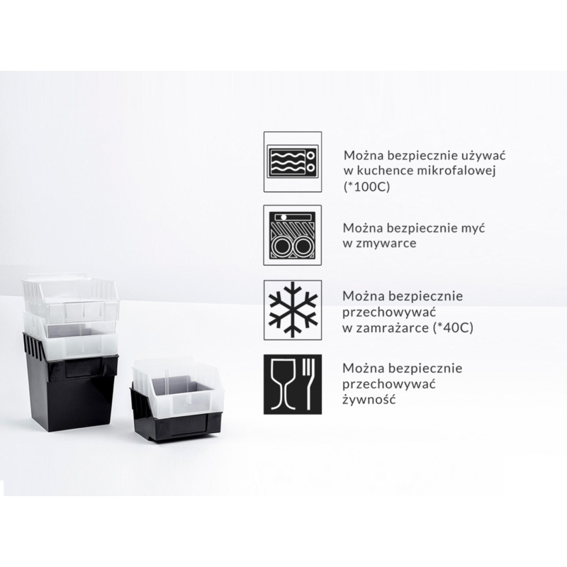 Pojemnik SLIM Slatwall 14x14x10cm bezbarwny