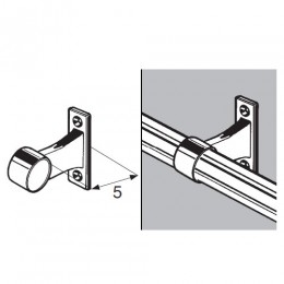 Uchwyt dystansowy 5cm, przelotowy do rury fi 25mm